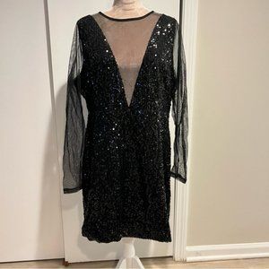 Forever21+ Black Sequin & Mesh Dress 1X